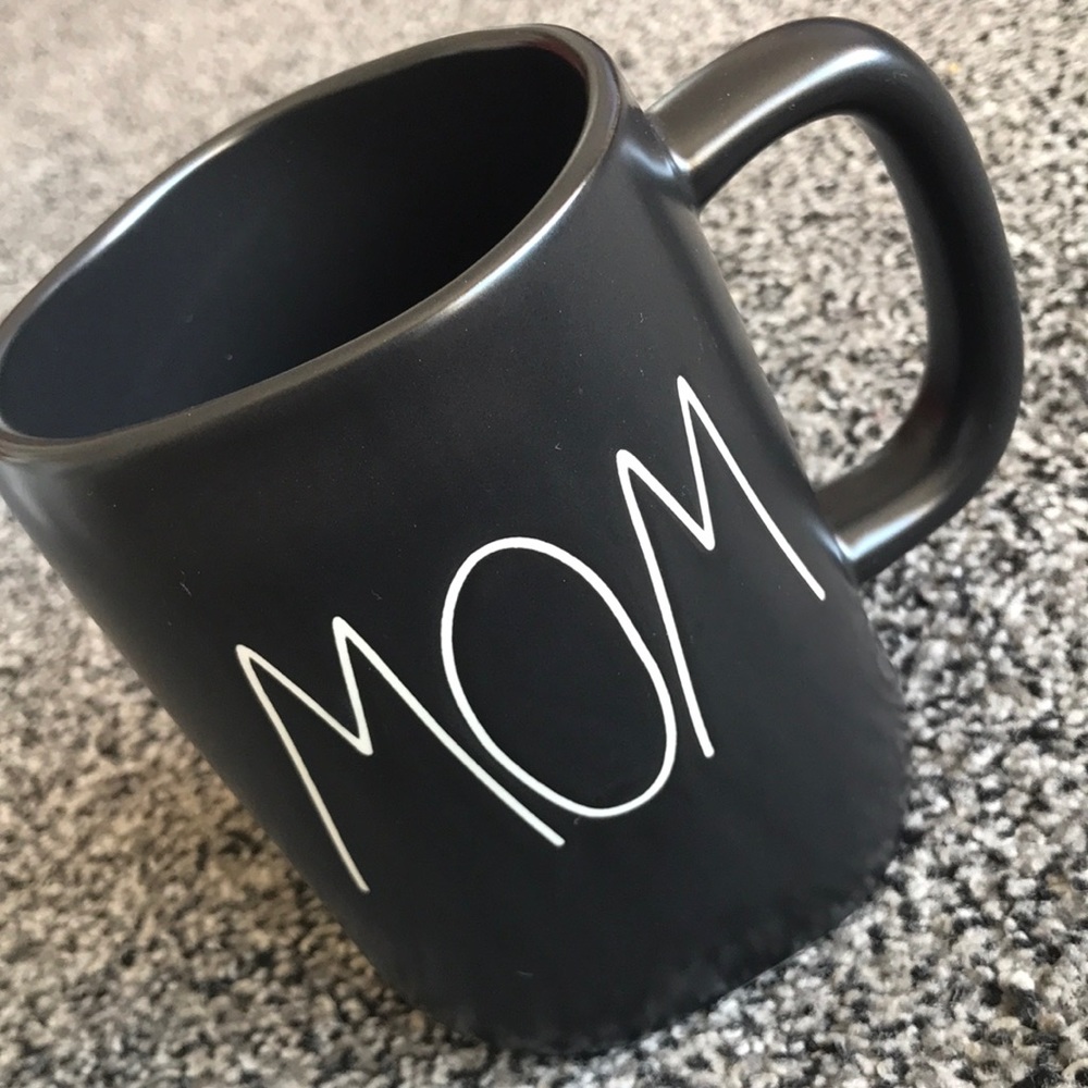 Rae Dunn MOM Black Ceramic Coffee Mug
